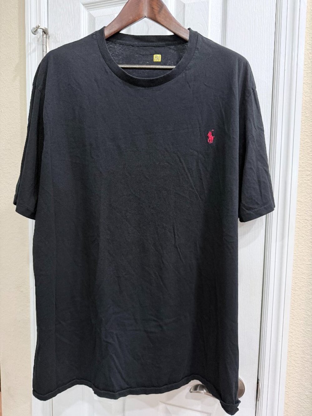 Polo Ralph Lauren Black Crew Neck T-Shirt Red Pony Logo Men’s 2XL Cotton